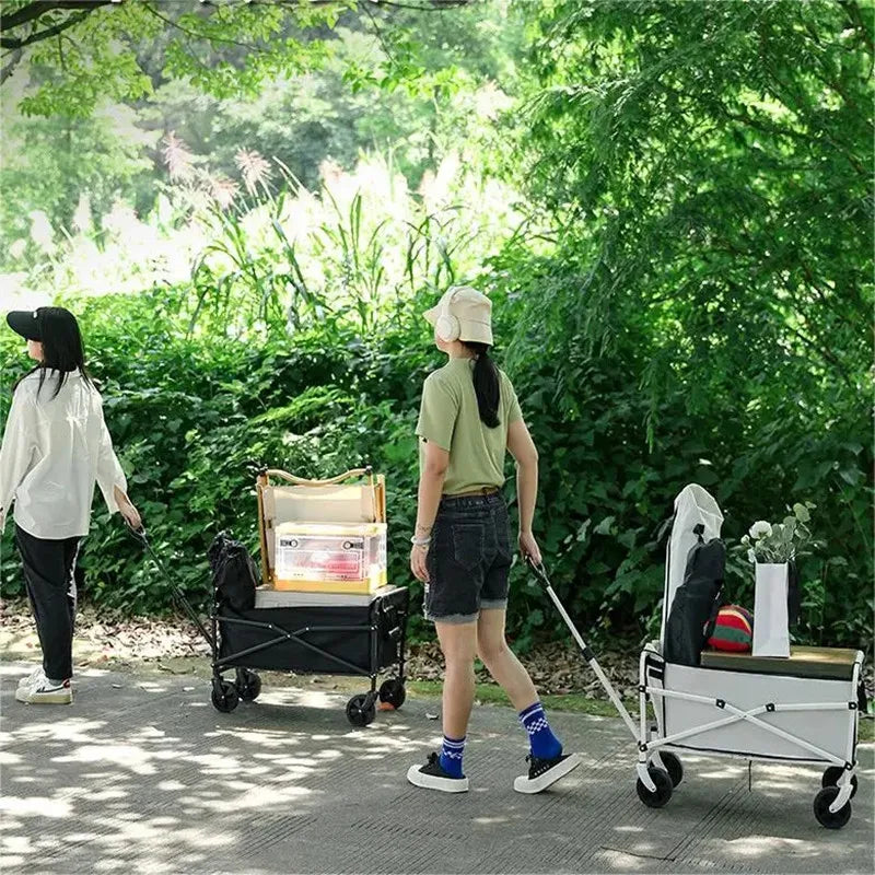 Portable Folding Utility Beach Cart Wagon Heavy Duty Large Capacity Foldable Wagon Outdoor Trolley Portable Garden Camping Cart