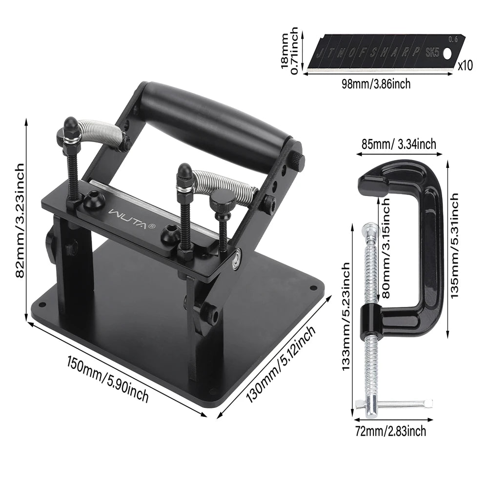 WUTA Manual Leather Skiving Machine Strip Belt Thinning Skiver Splitter Cowhide Leather Peeling Machine DIY Strap Cutting Tools