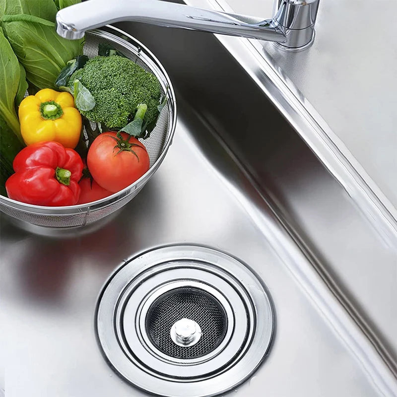 Handle Strainer Plug Stainless Steel Strainer Kitchen Sink Anti Clog Food Debris Catcher Easy To Clean Durable Home Essentials