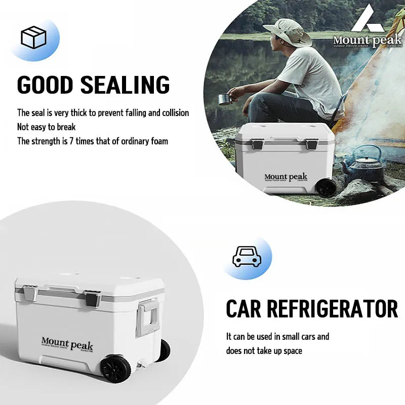 Mount Peak Camping Refrigerator Insulated Box 45L Large Capacity Portable Food BBQ Refrigerator Outdoor