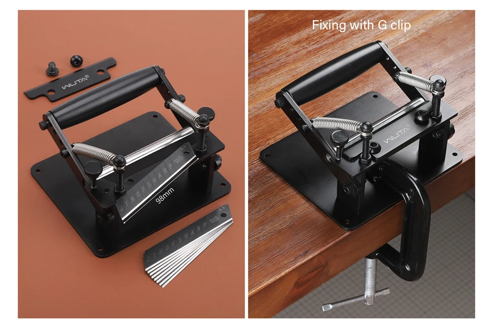 WUTA Manual Leather Skiving Machine Strip Belt Thinning Skiver Splitter Cowhide Leather Peeling Machine DIY Strap Cutting Tools