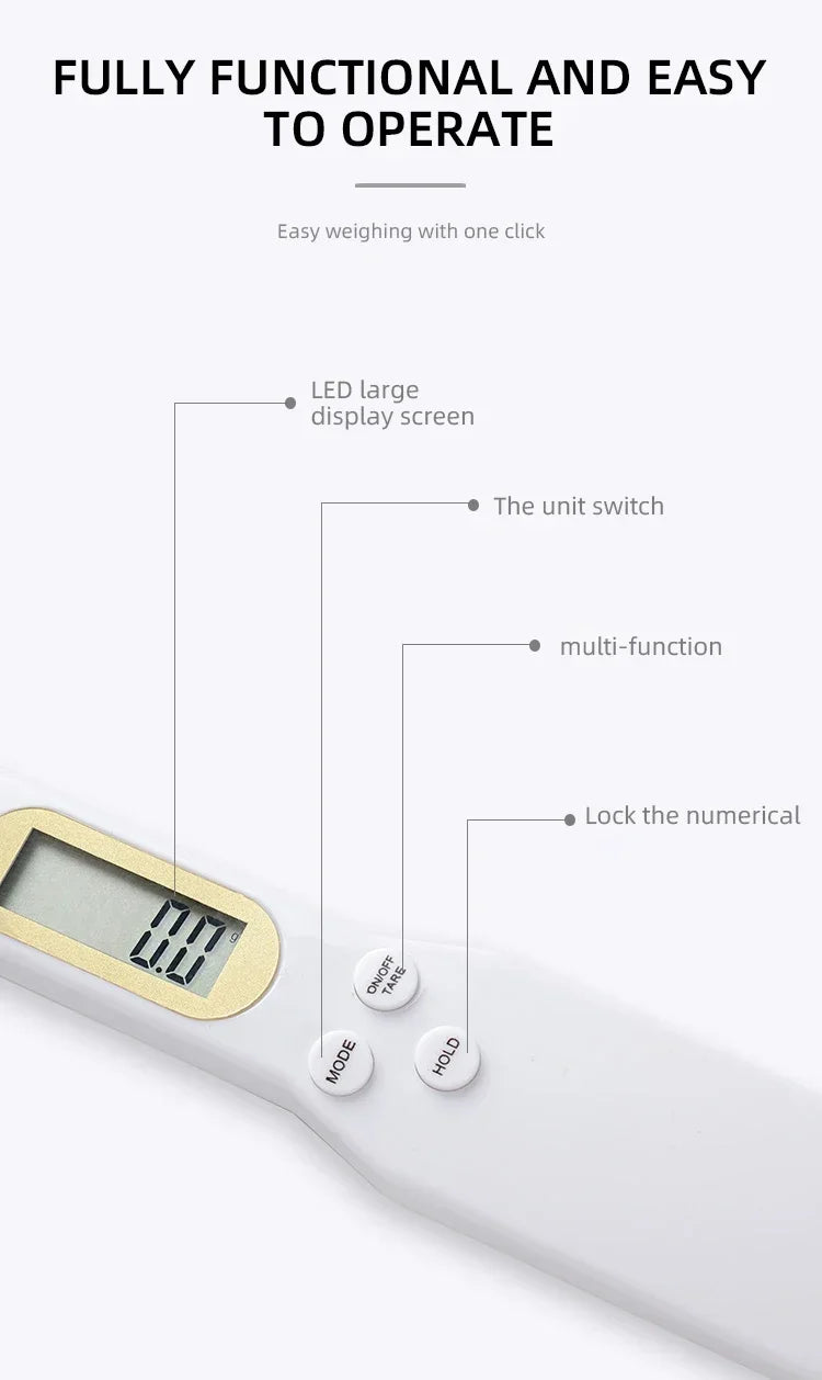 Electronic Kitchen Scale 500g 0.1g LCD Display Digital Weight Measuring Spoon Digital Spoon Scale Mini Kitchen Tool