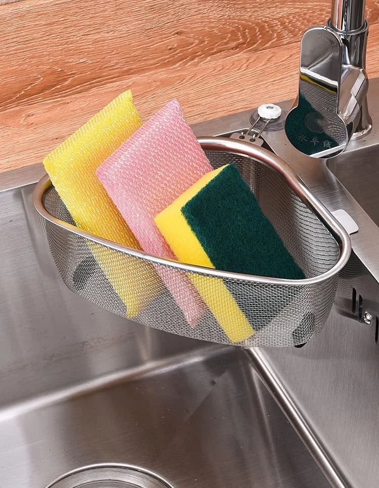 1 Piece Stainless Steel Sink Strainer Basket for Sink Colander In-Sink Mesh Colander Strainer Basket Triangle Sink Drainer YY133