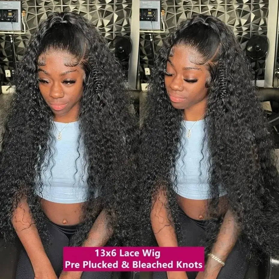 Cur Wig Human Hair Deep Wave HD 13x4 Lace Frontal Wig Human Hair Wig Water Wave 4x4 Lace Closure 200% 13X6 HD Lace Frontal Wig