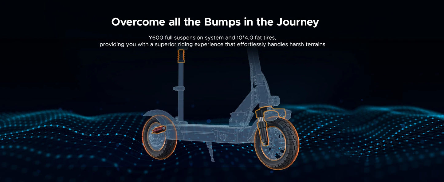 ENGWE 830W Peak Electric Folding Scooter, 48V 18.2AH, 43.5 Miles Range, 28mph, 10*4.0 Tires, Full Suspension, City & Rough Road