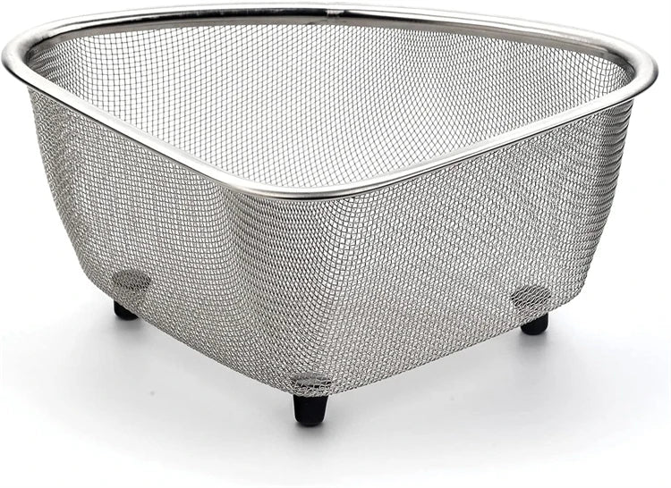 1 Piece Stainless Steel Sink Strainer Basket for Sink Colander In-Sink Mesh Colander Strainer Basket Triangle Sink Drainer YY133