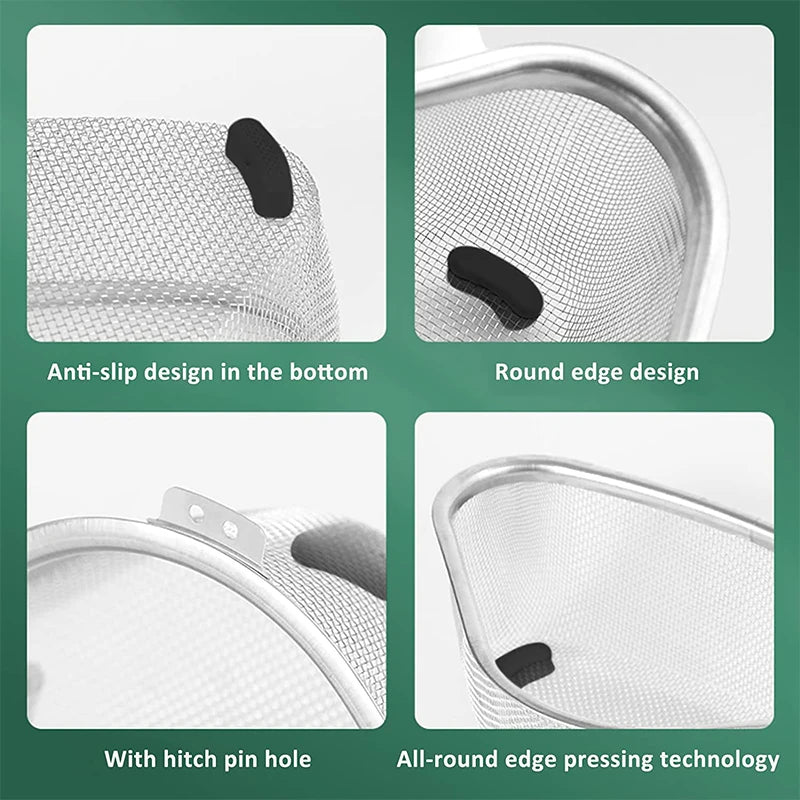 1 Piece Stainless Steel Sink Strainer Basket for Sink Colander In-Sink Mesh Colander Strainer Basket Triangle Sink Drainer YY133