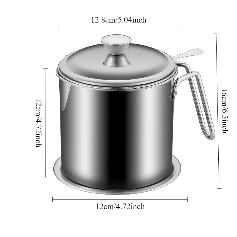 304 Stainless Steel Oil Filter Pot with Lid Deep Fryer Pasta Strainer Basket Chicken Fried Food Strainer Household Kitchen Tools
