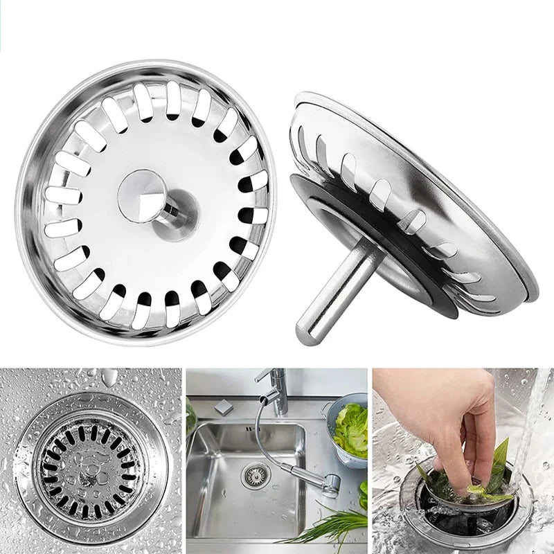 2/1Pcs Bathroom Sink Strainer Stainless Steel Pool Bathtub Drain Hair Catcher Stopper Waste Sink Filter Plug Kitchen Accessories