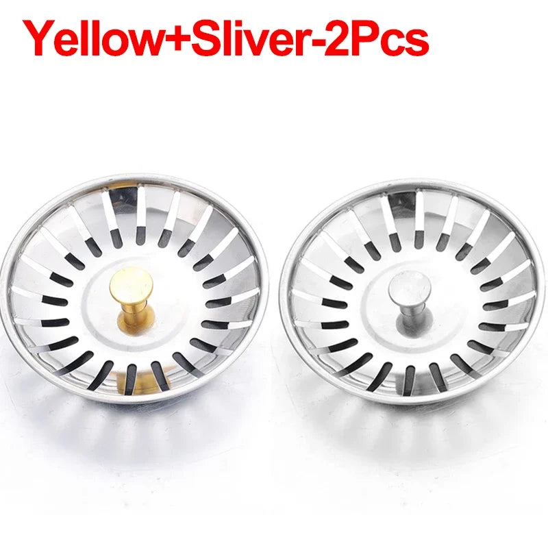 2/1Pcs Bathroom Sink Strainer Stainless Steel Pool Bathtub Drain Hair Catcher Stopper Waste Sink Filter Plug Kitchen Accessories