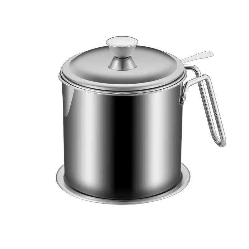 304 Stainless Steel Oil Filter Pot with Lid Deep Fryer Pasta Strainer Basket Chicken Fried Food Strainer Household Kitchen Tools