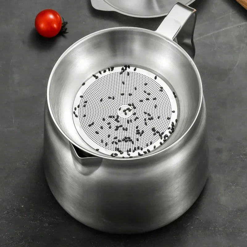 304 Stainless Steel Oil Filter Pot with Lid Deep Fryer Pasta Strainer Basket Chicken Fried Food Strainer Household Kitchen Tools