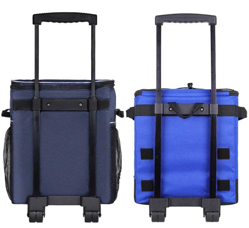 Camping Cooler Portable Insulated Cooler Bag with Wheels and Handle Ideal for Festivals Picnics Outdoor Camping Supply Accessory