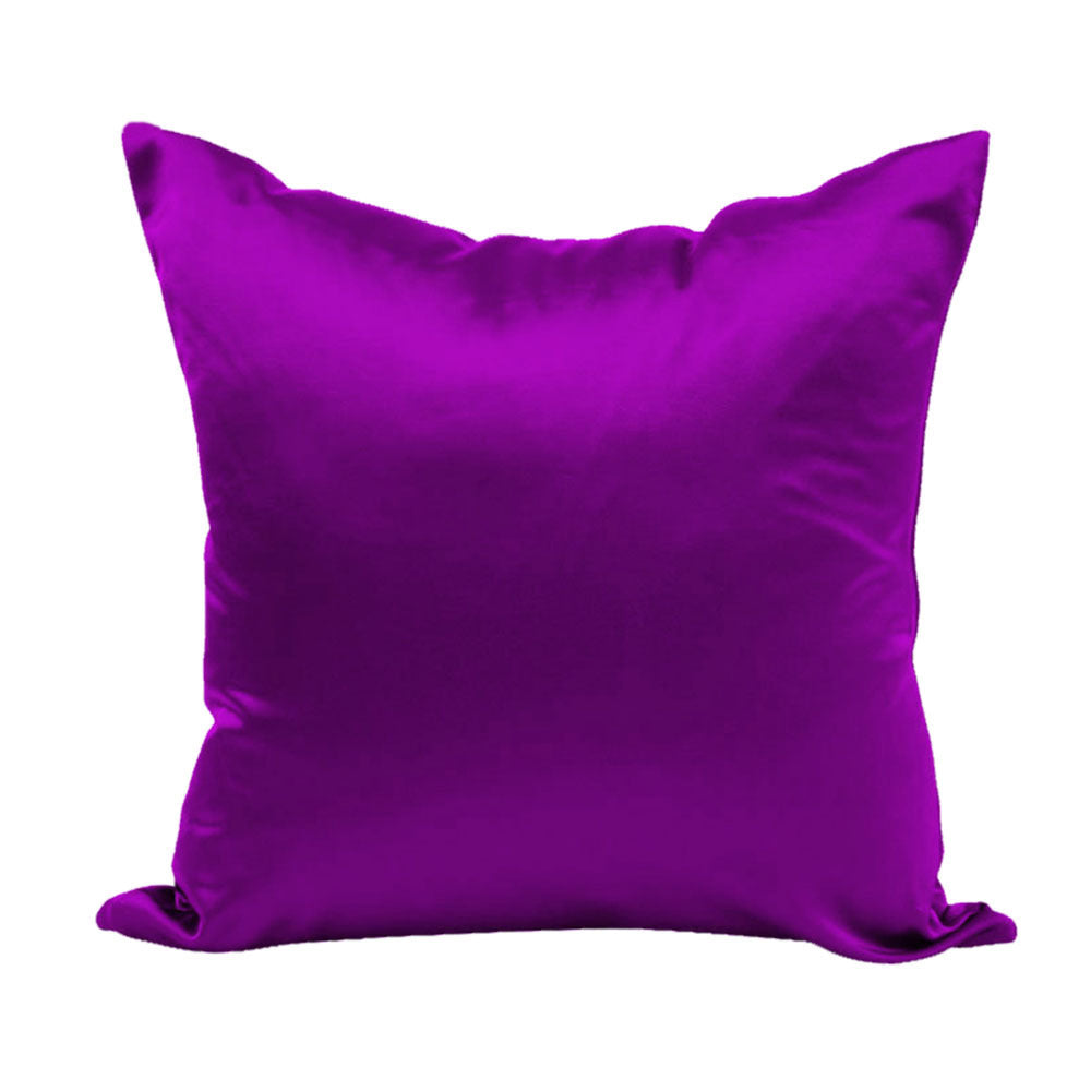 Solid Color Imitation Silk Sofa Cushion Cover