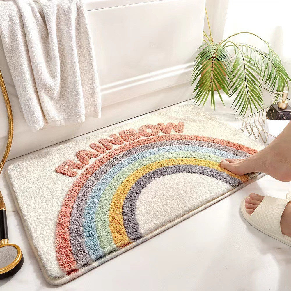 Bathroom Non-slip Decorative Cashmere-like Carpet Bathroom Absorbent Stain-resistant Floor Mat
