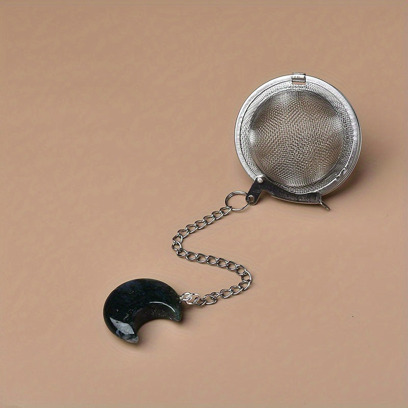 Crystal Moon Tea Infuser, Loose Leaf Tea Steeper, Cute Tea Strainer, Rough Crystal Tea Ball, Raw Stone Tea Steeper, Tea Lover Gift