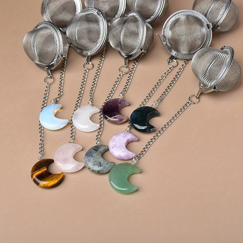 Crystal Moon Tea Infuser, Loose Leaf Tea Steeper, Cute Tea Strainer, Rough Crystal Tea Ball, Raw Stone Tea Steeper, Tea Lover Gift