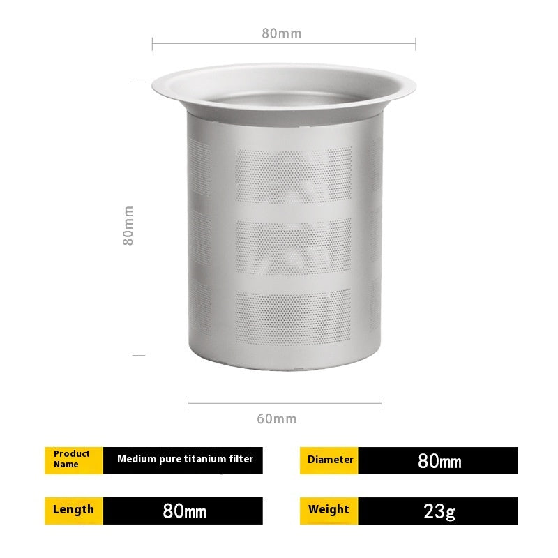 Pure Titanium Ultra-dense Tea Filter Tea Funnel Mesh Tea Utensils