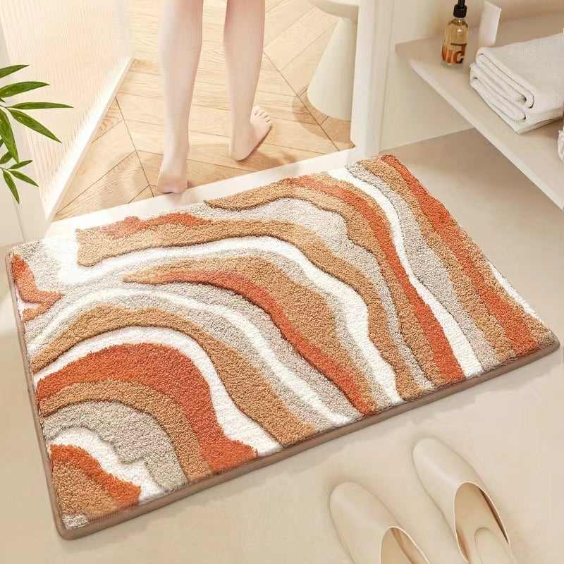 Bathroom Non-slip Decorative Cashmere-like Carpet Bathroom Absorbent Stain-resistant Floor Mat