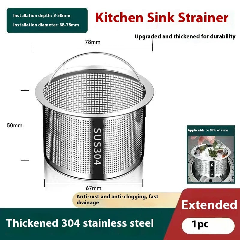 Stainless Steel Kitchen Bounce Core Sink Strainer Drain Cap