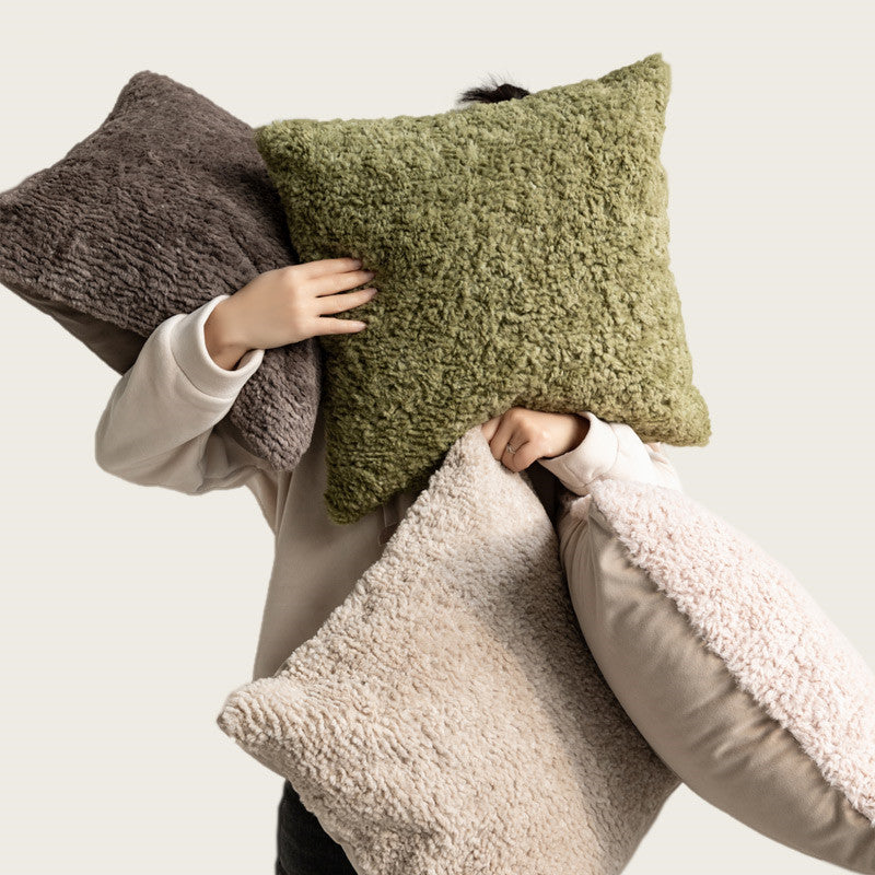 Living Room Rabbit Fur Sofa Pillowcase