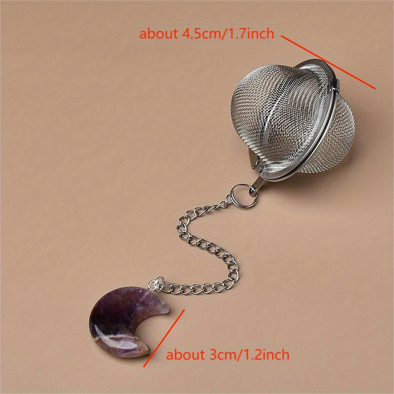 Crystal Moon Tea Infuser, Loose Leaf Tea Steeper, Cute Tea Strainer, Rough Crystal Tea Ball, Raw Stone Tea Steeper, Tea Lover Gift