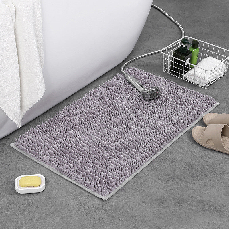 Chenille Pure Color Plush Carpet Floor Mat Bathroom Floor Towel Absorbent Foot Mat