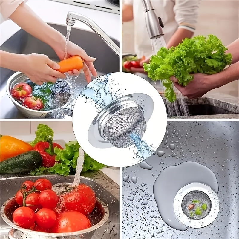 Buy 1 Get 1 Free, total of 2 pcs Large Wide Rim Stainless Steel Kitchen Sink Strainer - 4.5" Diameter Food Catcher for Most Sink Drains, Steel Sink Filter, Kitchen Sink Basket Strainer, Effective Drain Protector and Clog Prev