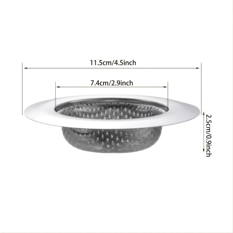 Buy 1 Get 1 Free, total of 2 pcs Large Wide Rim Stainless Steel Kitchen Sink Strainer - 4.5" Diameter Food Catcher for Most Sink Drains, Steel Sink Filter, Kitchen Sink Basket Strainer, Effective Drain Protector and Clog Prev