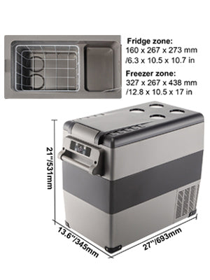 VEVOR 22L 35L 45L 55L Car Refrigerator Mini Fridge Freezer Portable Compressor Cooler 12/24V DC 110-240V Ice Box for Camping
