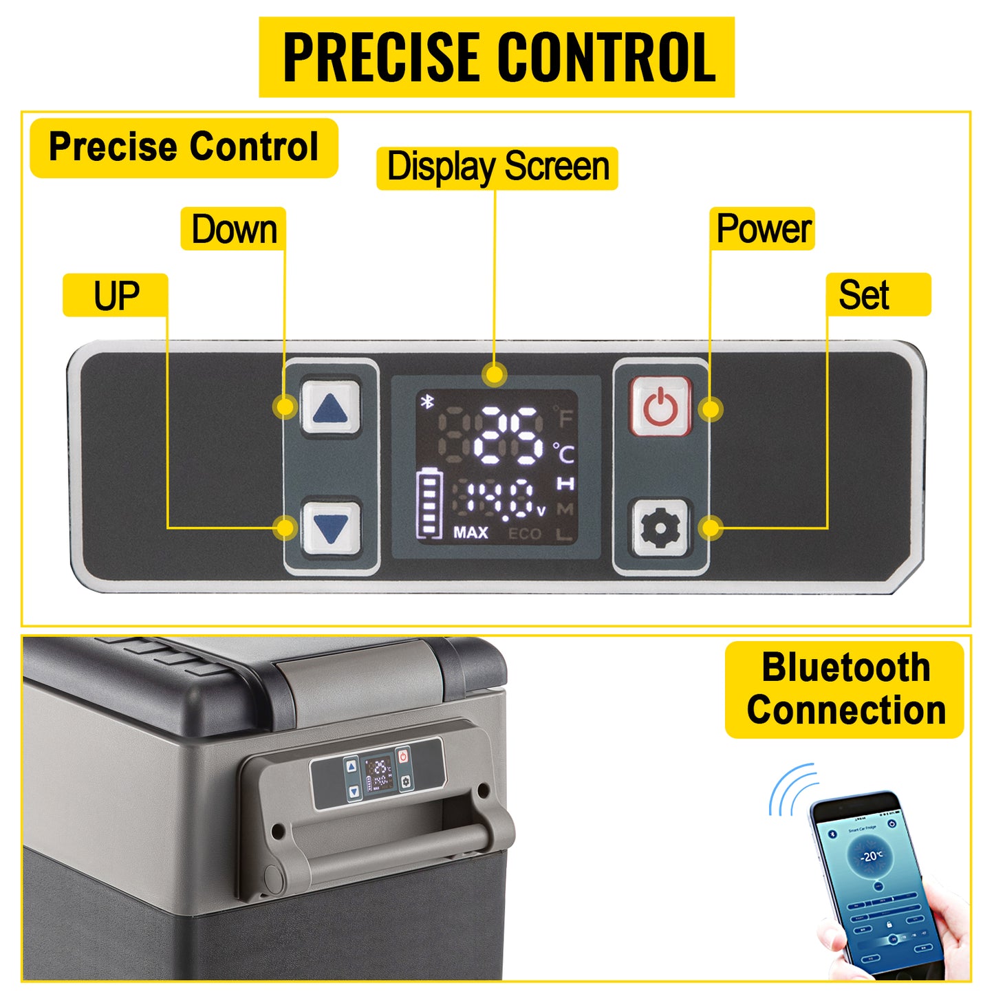VEVOR 22L 35L 45L 55L Car Refrigerator Mini Fridge Freezer Portable Compressor Cooler 12/24V DC 110-240V Ice Box for Camping