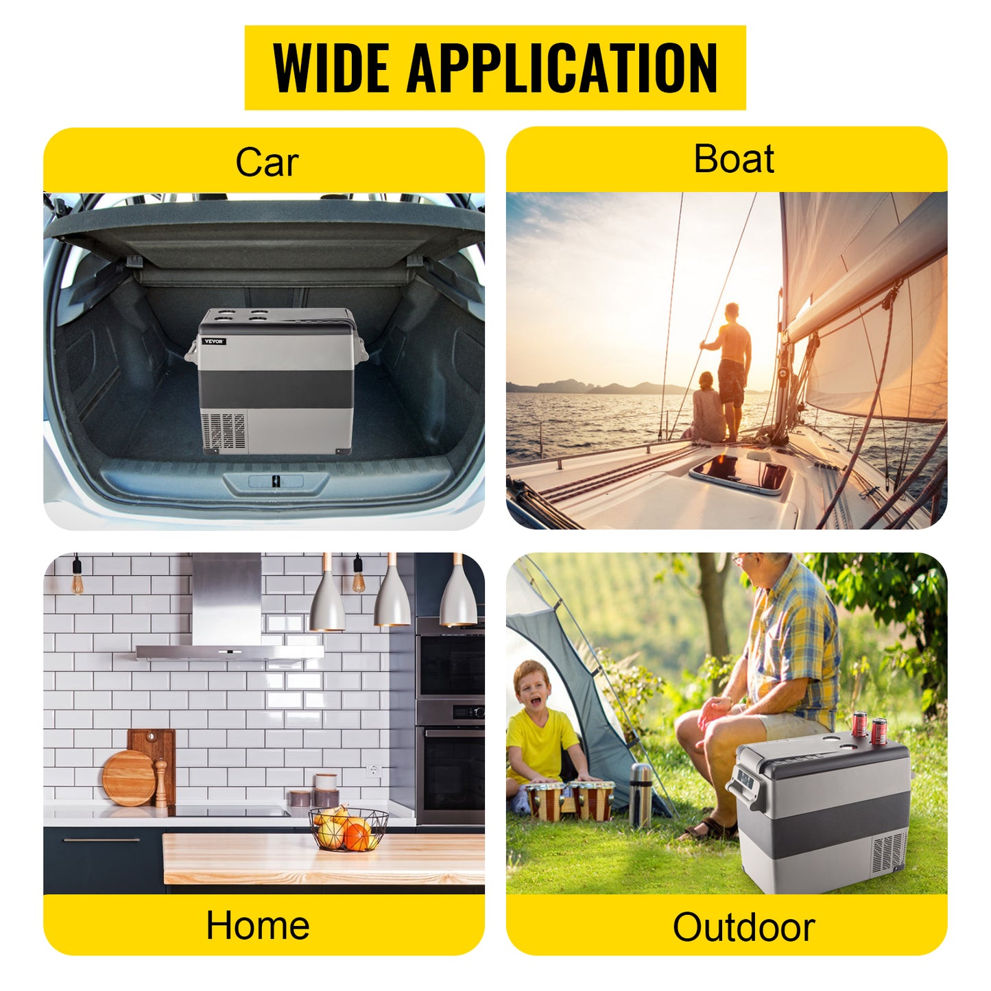 VEVOR 22L 35L 45L 55L Car Refrigerator Mini Fridge Freezer Portable Compressor Cooler 12/24V DC 110-240V Ice Box for Camping