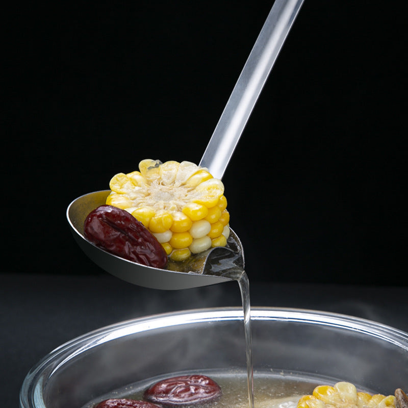 Stainless Steel Grease Strainer Long Handle Household Ladle Oil Filter