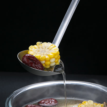 Stainless Steel Grease Strainer Long Handle Household Ladle Oil Filter