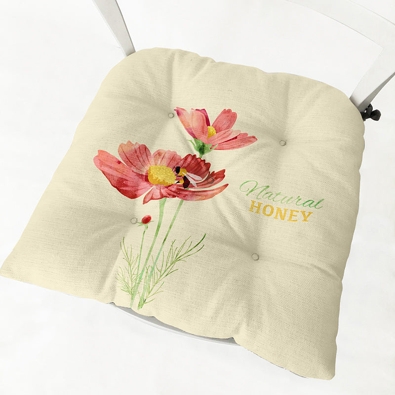Daisy Thick Square Round Cotton Linen Chair Cushion