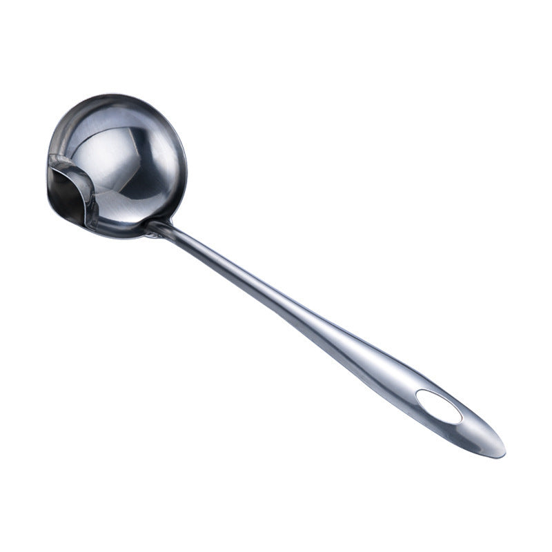 Stainless Steel Grease Strainer Long Handle Household Ladle Oil Filter