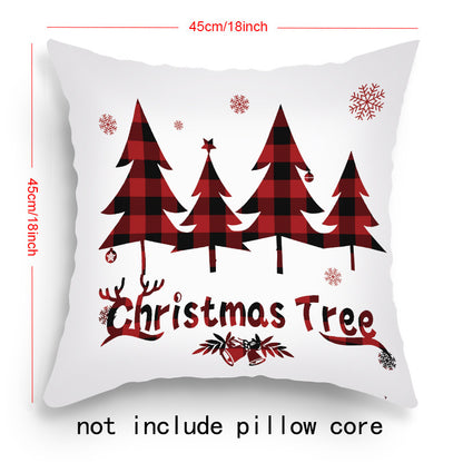 Pillow Cover Cartoon Santa Claus Elk Holiday Decoration Sofa Cushion Cover