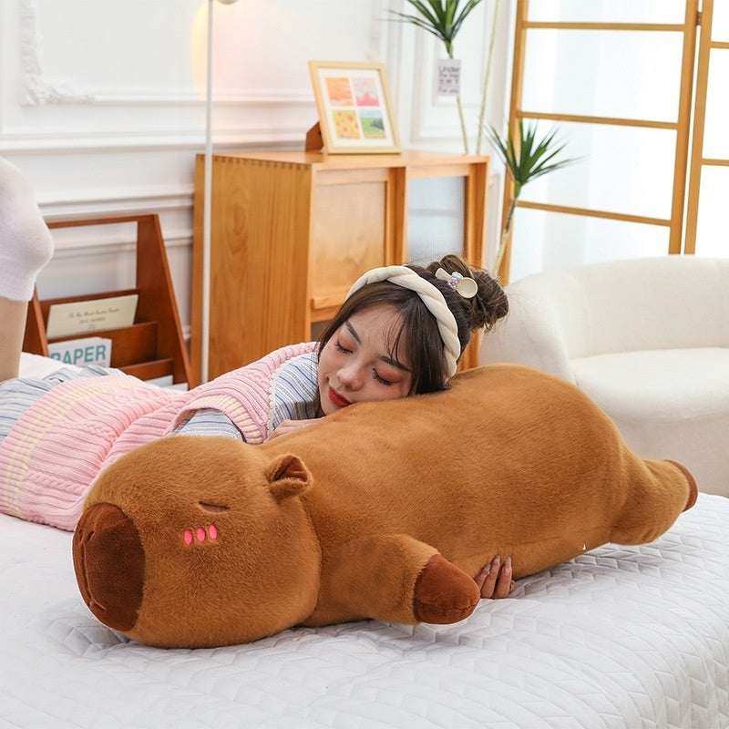 Plush Capybara Floor Mat Bed With Leg-supporting Large Capybara Capybara Pillow