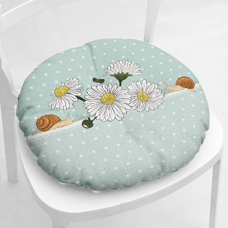 Daisy Thick Square Round Cotton Linen Chair Cushion