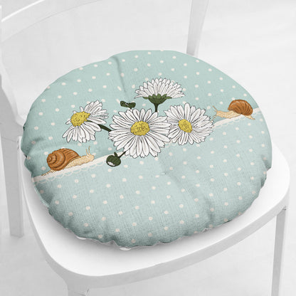 Daisy Thick Square Round Cotton Linen Chair Cushion