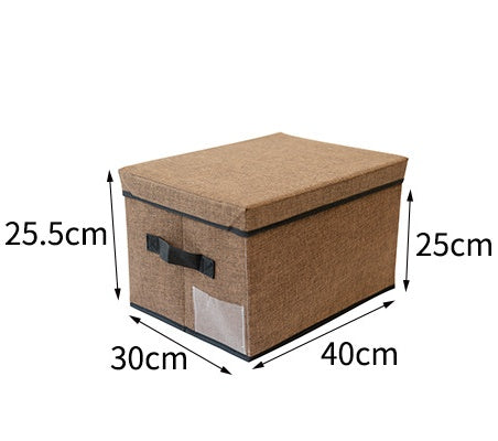 Washable fabric storage box with lid folding debris storage box
