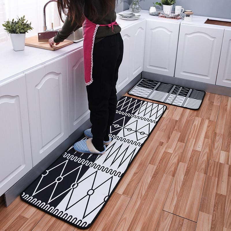 Kitchen carpet bathroom floral stripe floor mat