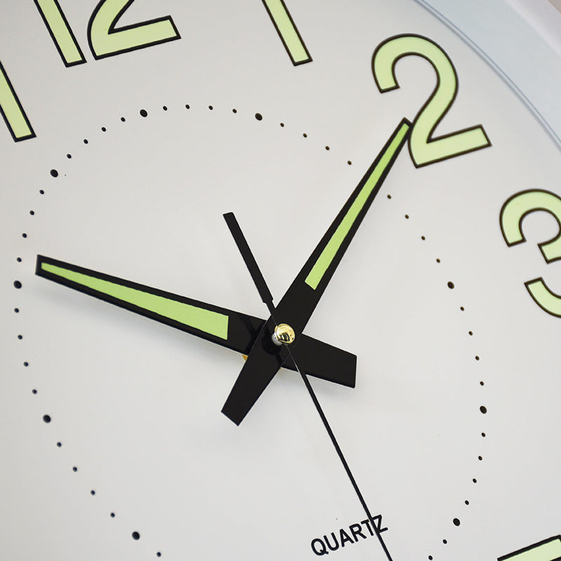 Luminous plastic wall clock