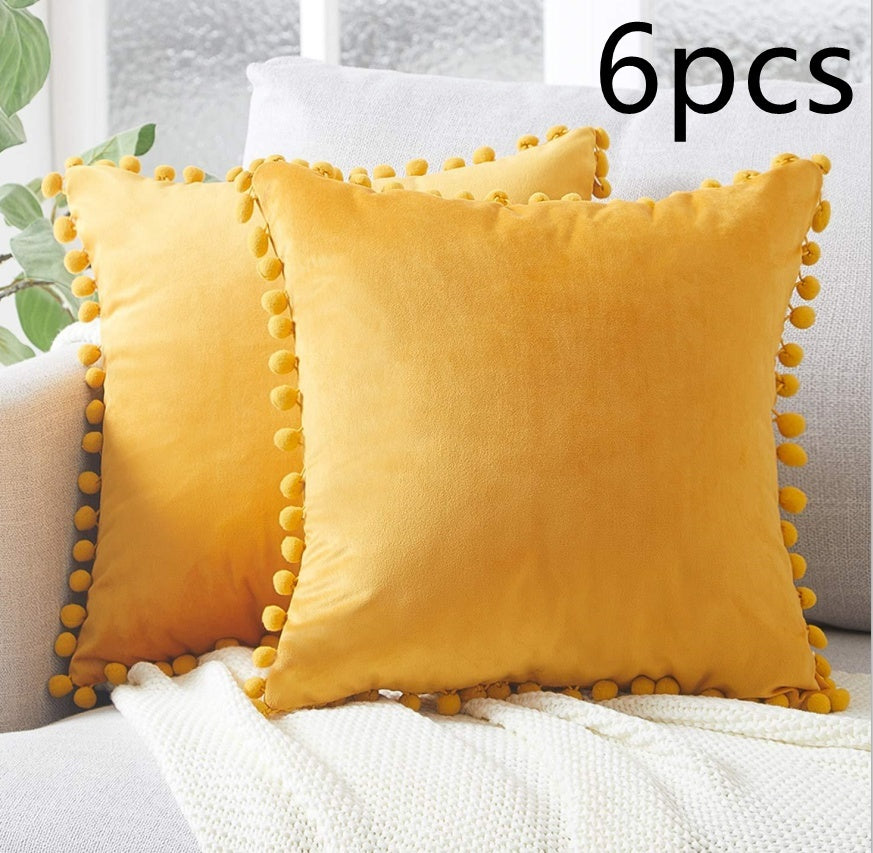 Wind Velvet Solid Color Cushion Cover For Office
