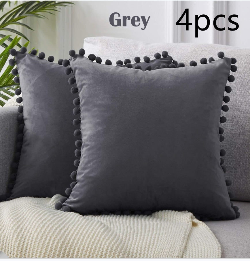 Wind Velvet Solid Color Cushion Cover For Office