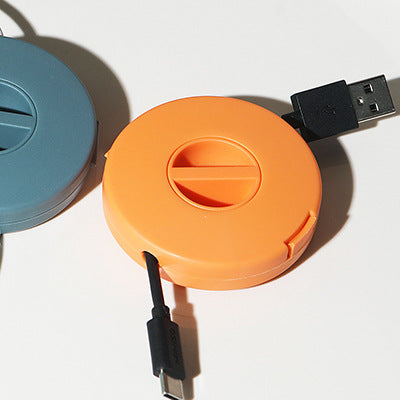 Portable Rotatable Data Cable Headphone Cable Organize Storage Box