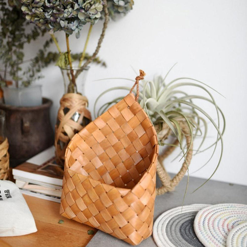 Wooden Wall Basket, Manual Storage Basket