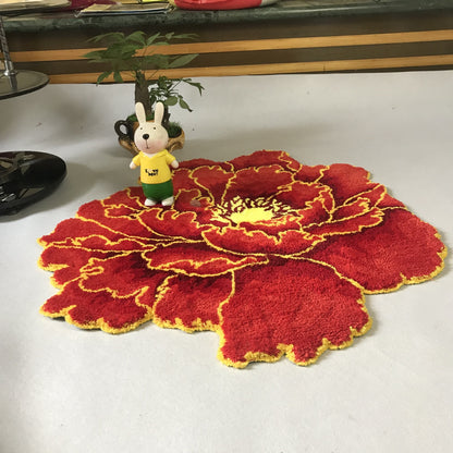 Red Peony Carpet Bath Mat