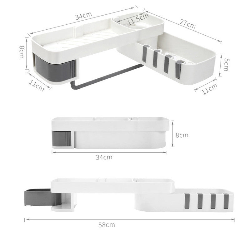 Shelf Wall Hanging Free Perforation Wall Corner Storage Shelf Rotating Rack