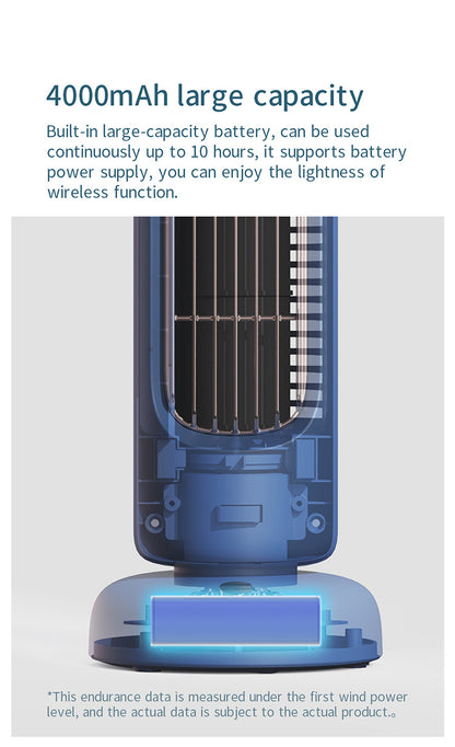Retro Tower Fan Usb Charging Mini Fan Home Desktop Office Fan Dormitory Indoor Silent Shaking Head Fan